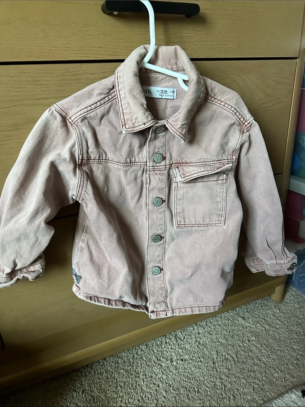 ZARA Light Pink Denim Jacket for Kids